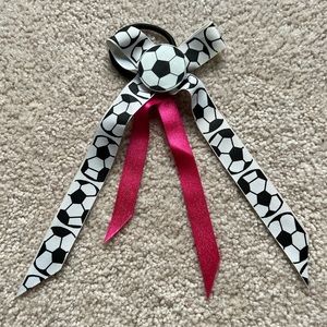 (NWOT) Handmade Hair Tie Soccer Bow
